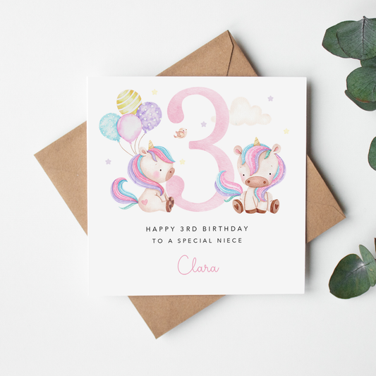 Unicorn Children's Birthday Card