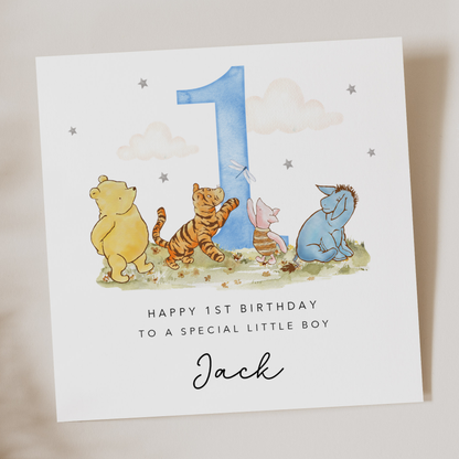 Blue Character Birthday Card