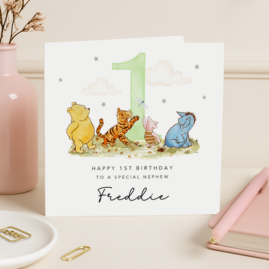 Green Classic Bear Birthday Card