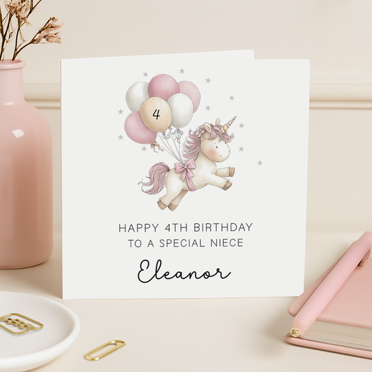 Dancing Unicorn Birthday Card