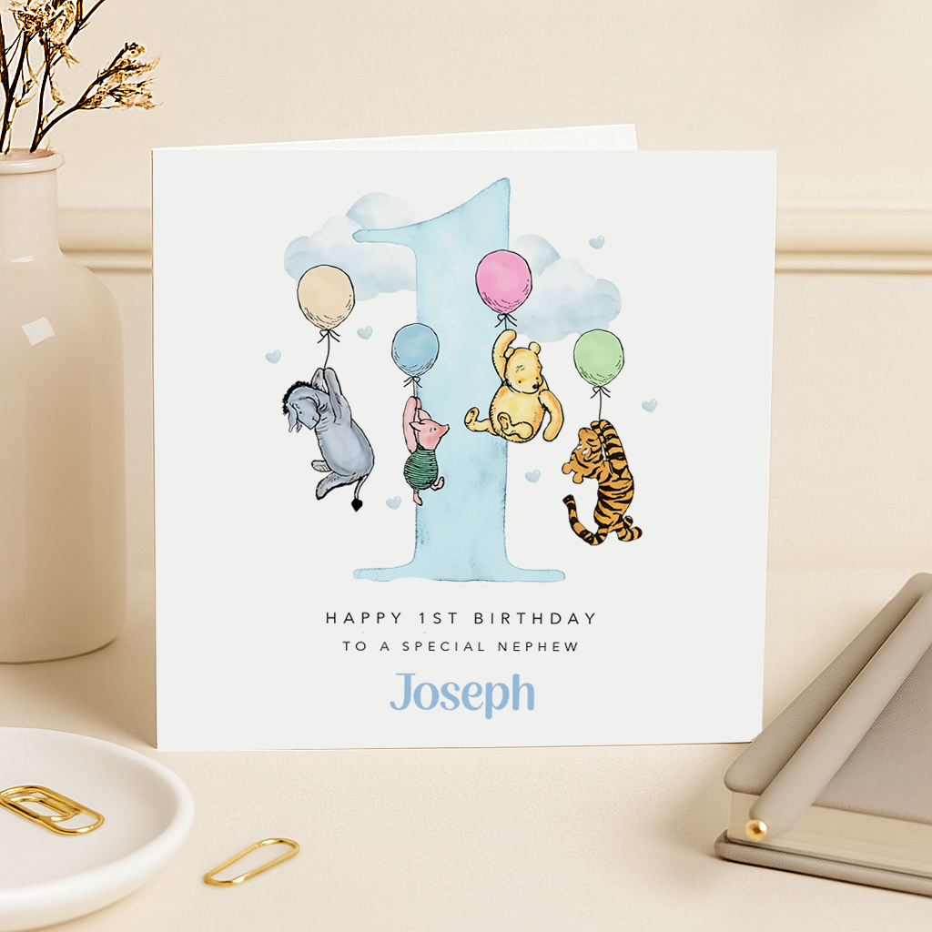 Personalised 1st Birthday Wrapping Paper/Gift Wrap - Blue