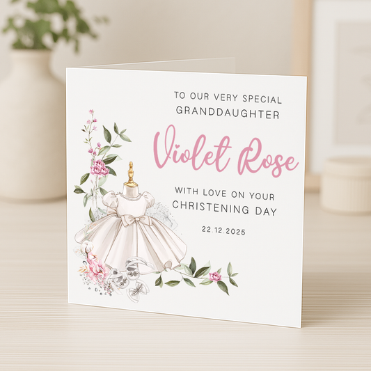 Pretty Dress Christening Card