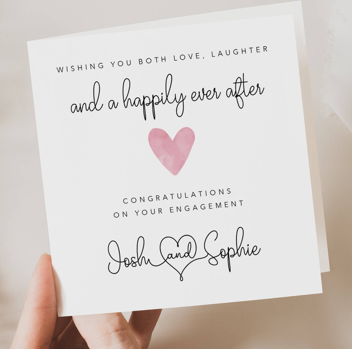 Wishing you love, laugher and a happily ever after - Engagement Card