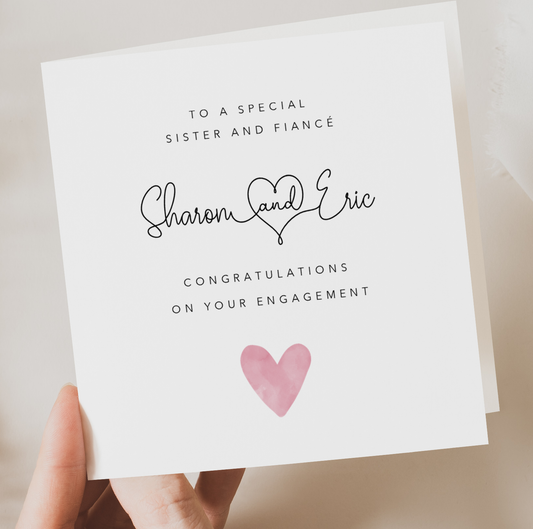 Sister & Fiance Engagement Card