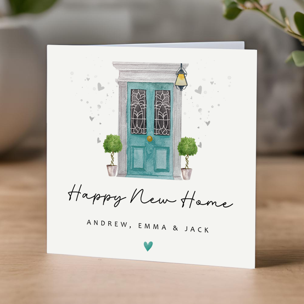 Happy New Home Card- Teal Door