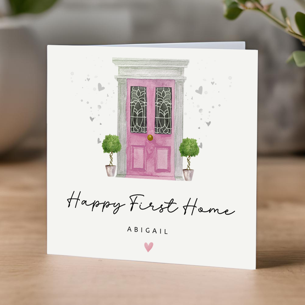 Happy First Home Card- Pink Door