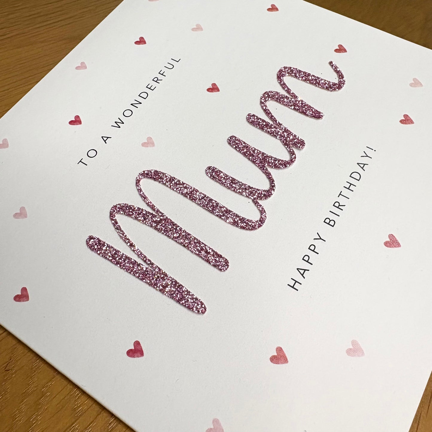 Pink Glitter Mum Birthday Card