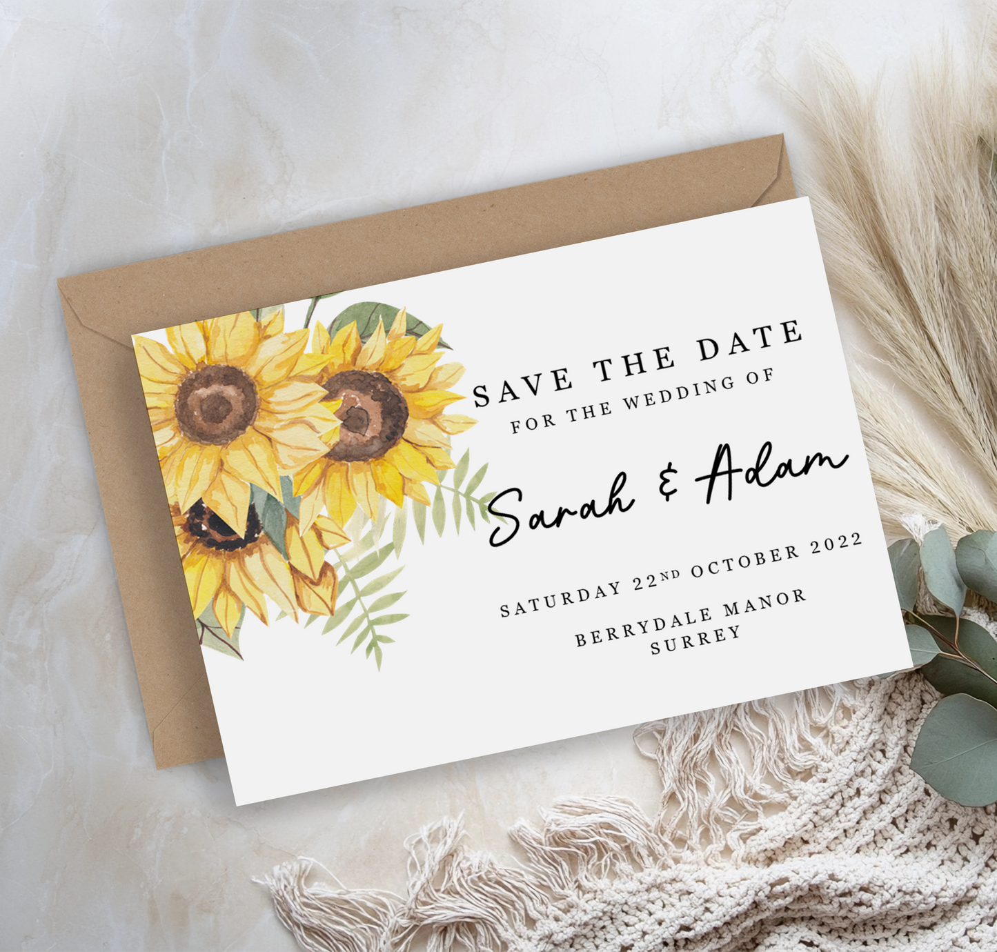 Sunflowers Save the Date Cards