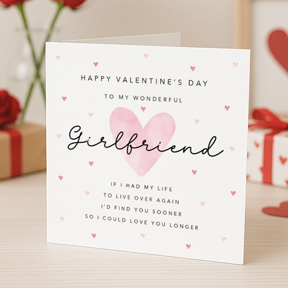Girlfriend Valentines Card with poem