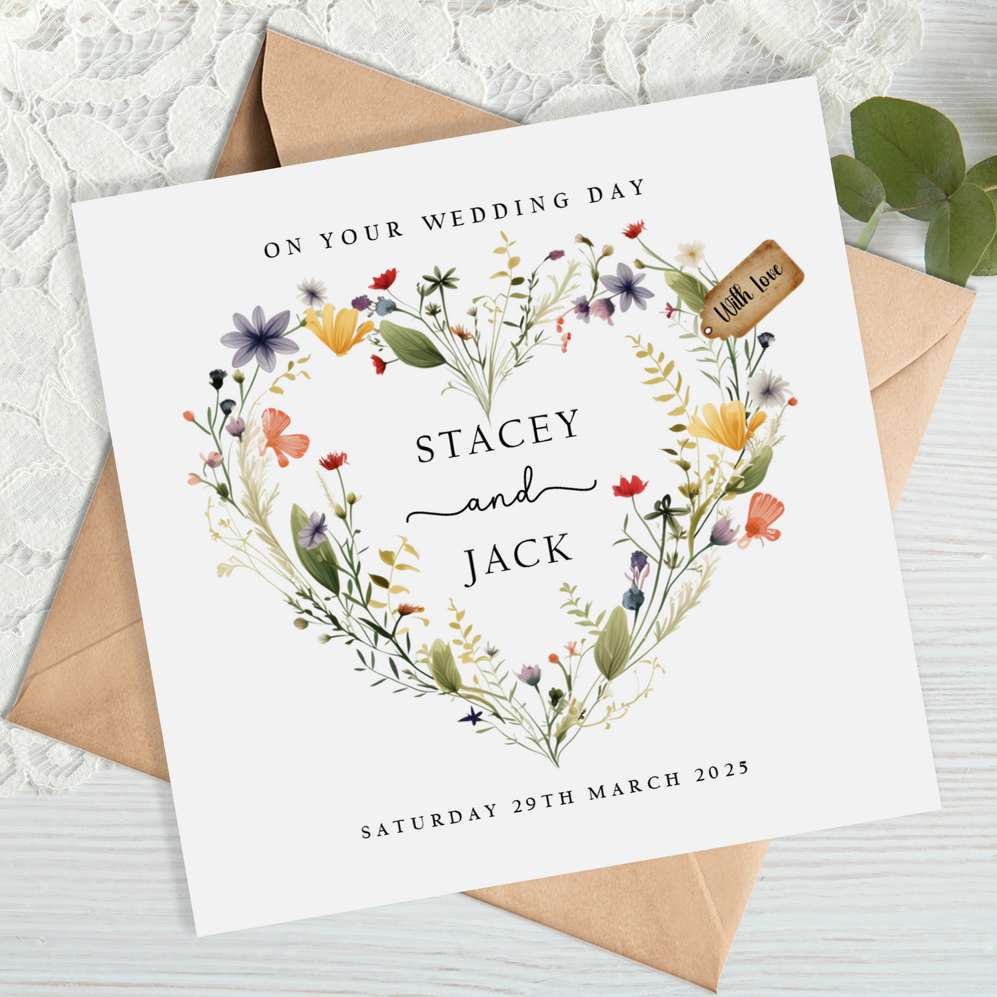 Wild Flowers Wedding Card - On your Wedding Day