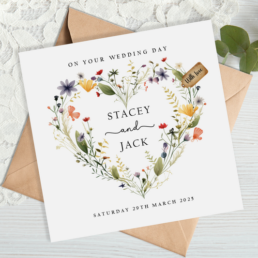 Wild Flowers Wedding Card - On your Wedding Day