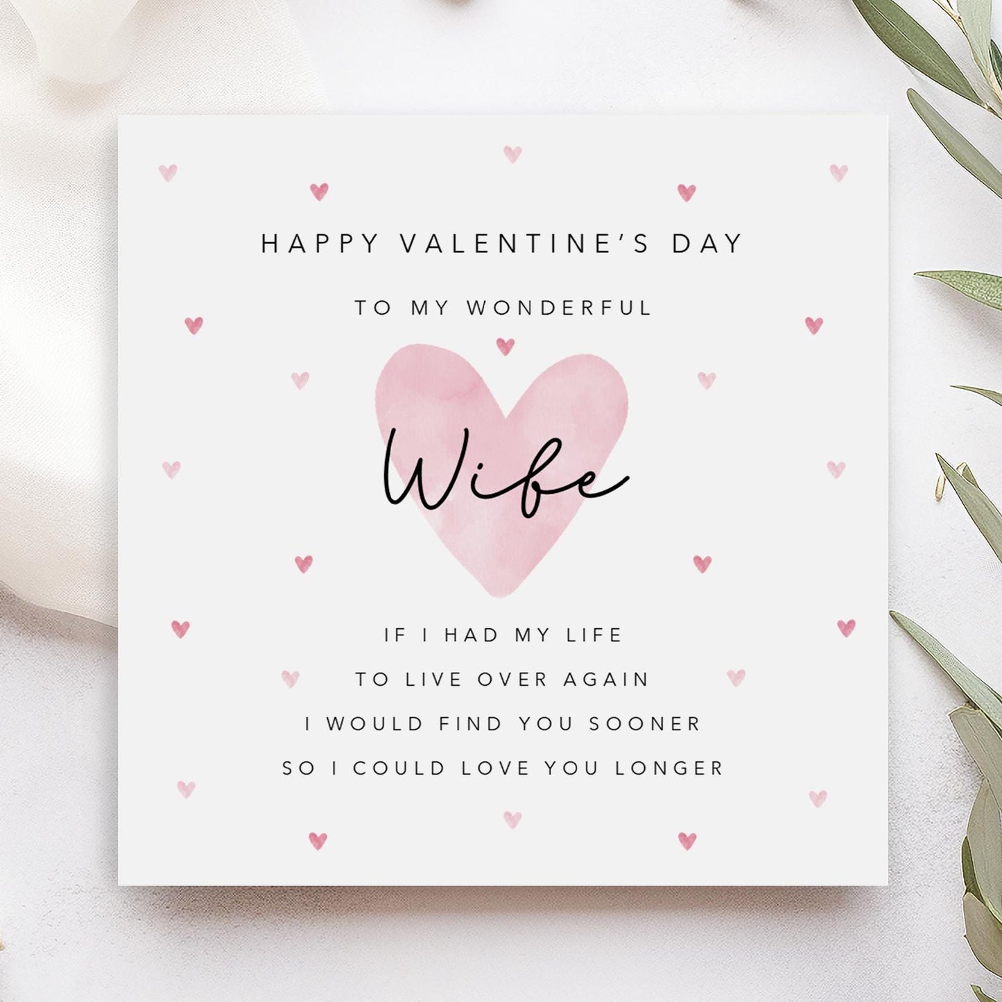 Wife Valentines Card with poem