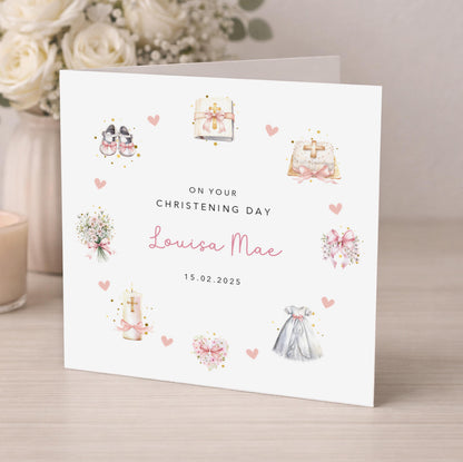 Personalised Pink Christening Gift Wrap |  Wrapping Paper |  WRAP0043