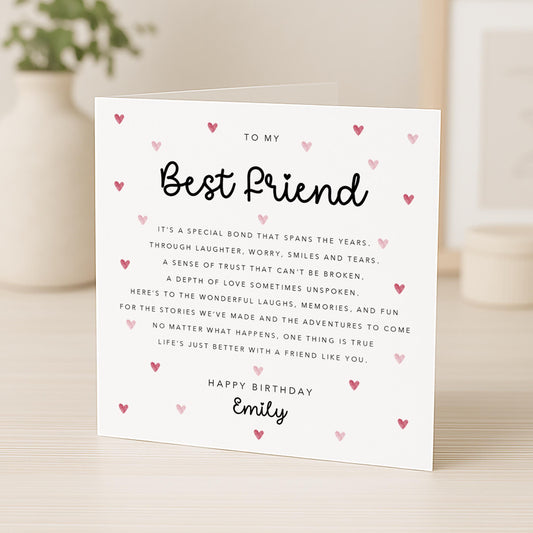 Best Friend Birthday Card with verse/poem |  B24