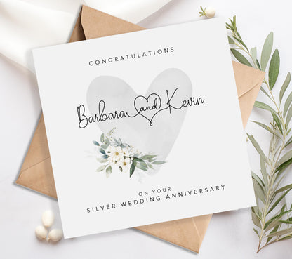 Silver Wedding Anniversary Card