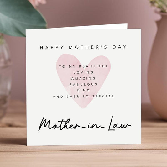 Mothers Day Card for Mother in Law