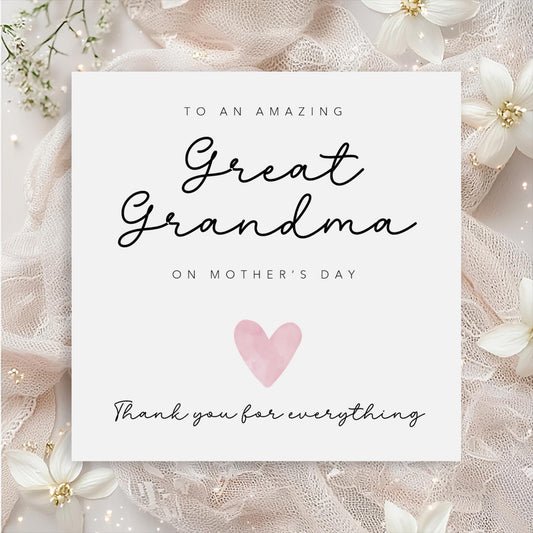 Mothers Day Card for Great Grandma
