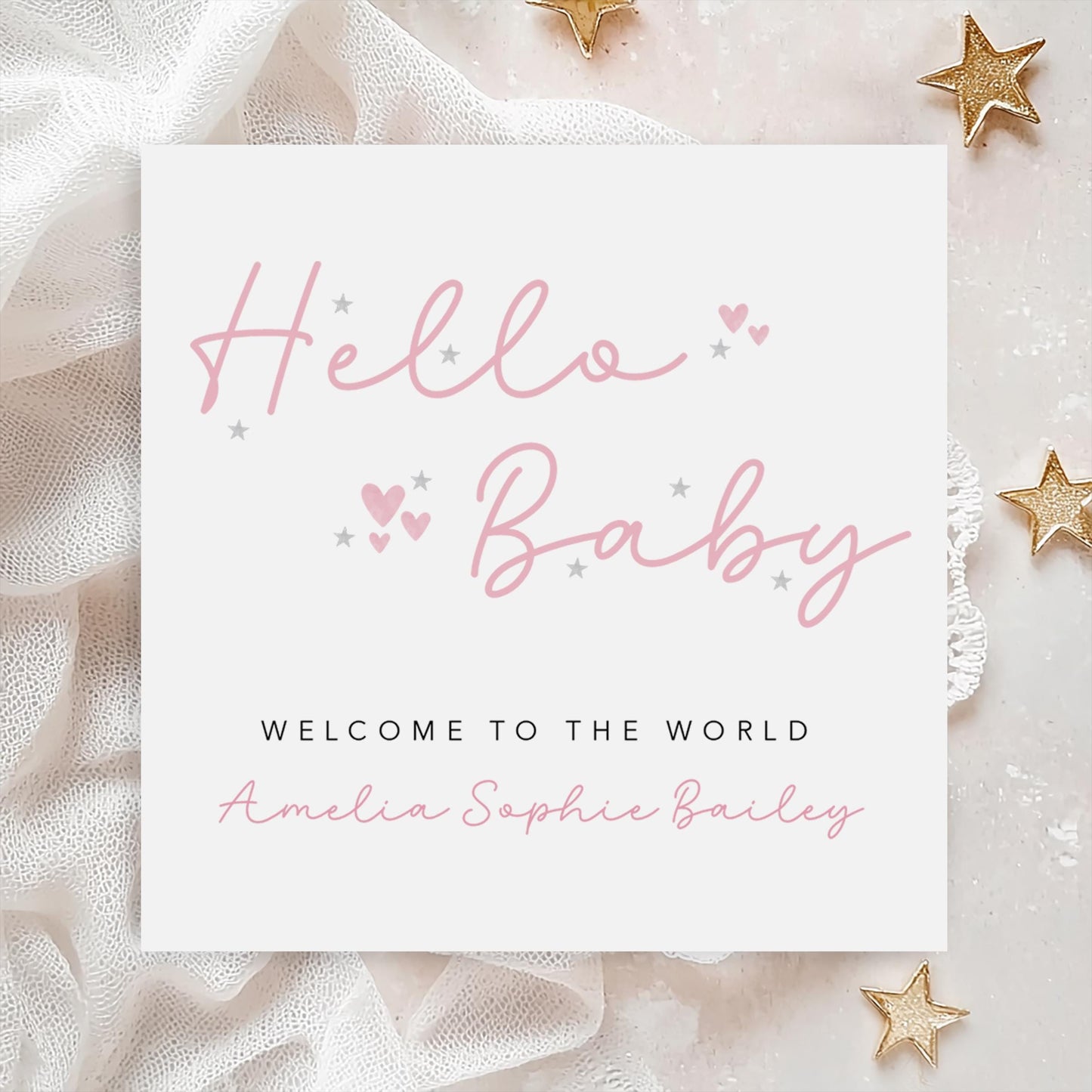 Hello Baby Personalised Card