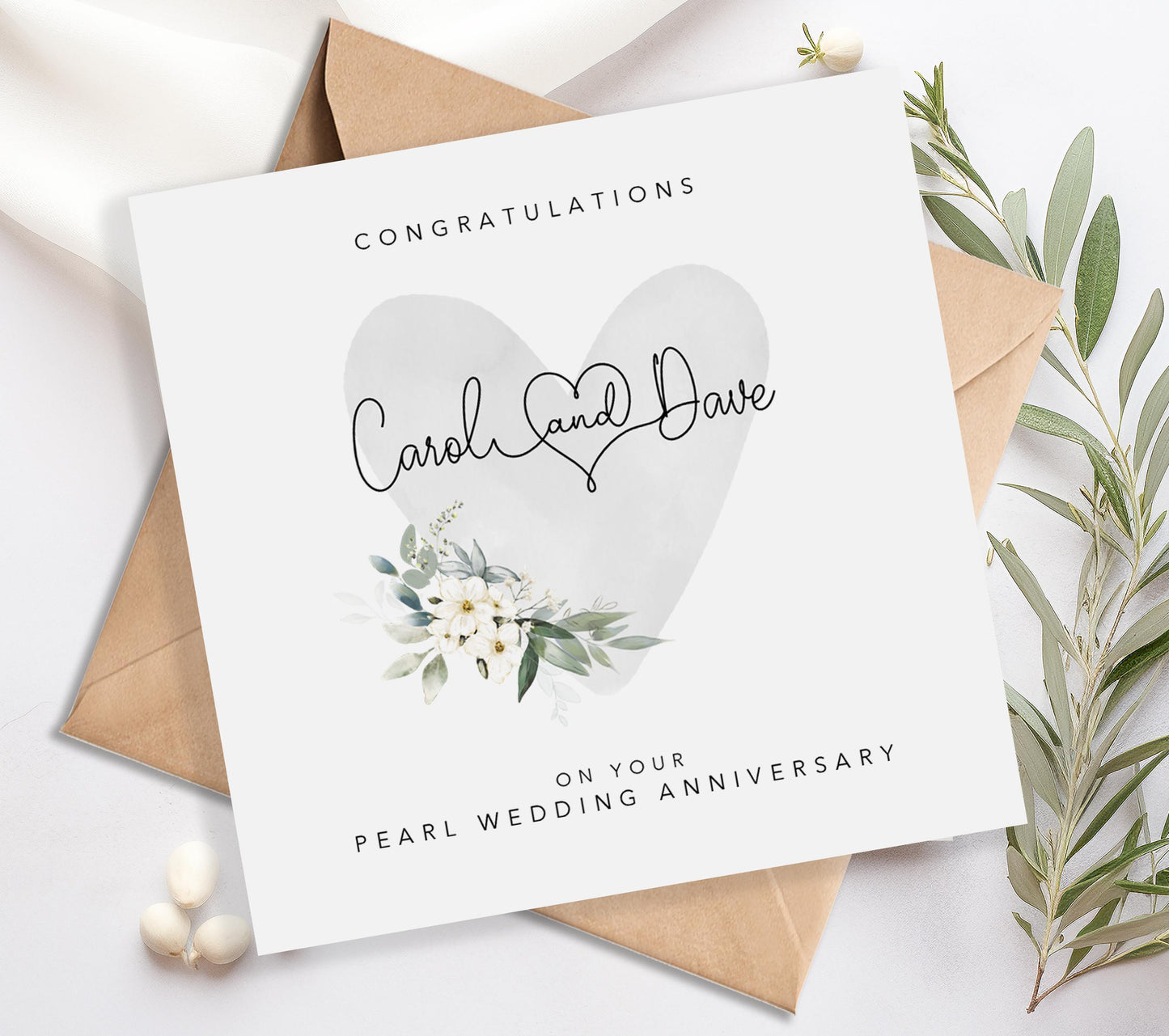 Pearl Wedding Anniversary Card