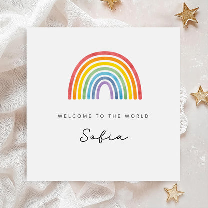 Bright Rainbow New Baby Card