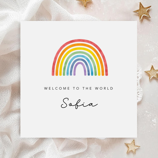 Bright Rainbow New Baby Card