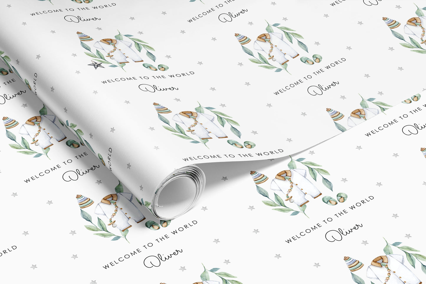 Personalised Blue New Baby Boy Gift Wrap | Wrapping Paper | WRAP0009