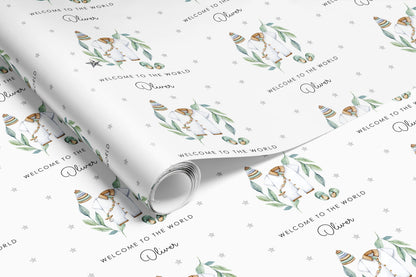 Personalised Blue New Baby Boy Gift Wrap | Wrapping Paper | WRAP0009