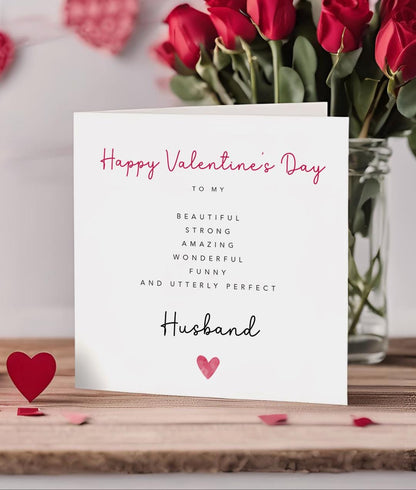 Husband Valentines Card with verse/poem