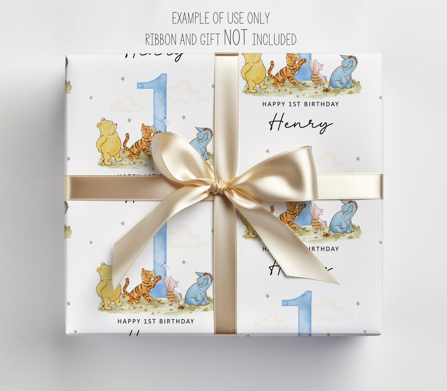Personalised Blue Birthday Gift Wrap | Wrapping Paper | WRAP0033