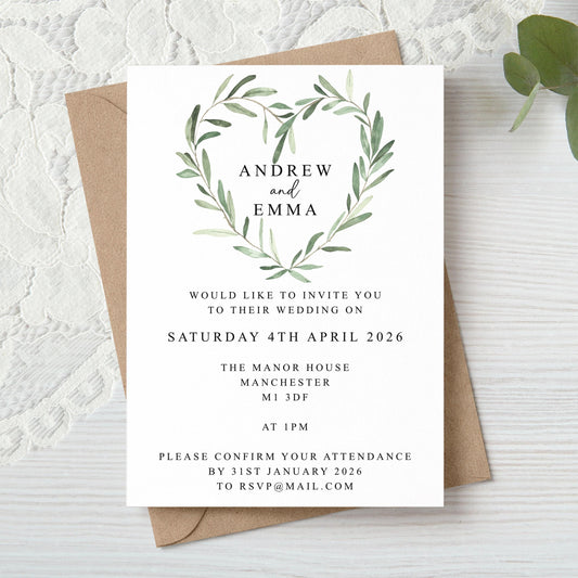 Eucalyptus Wedding Invitation