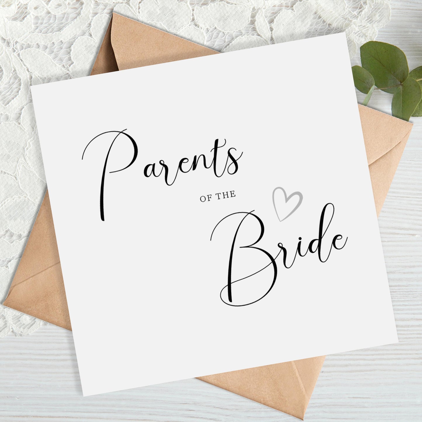 Parents of the Bride Wedding Card