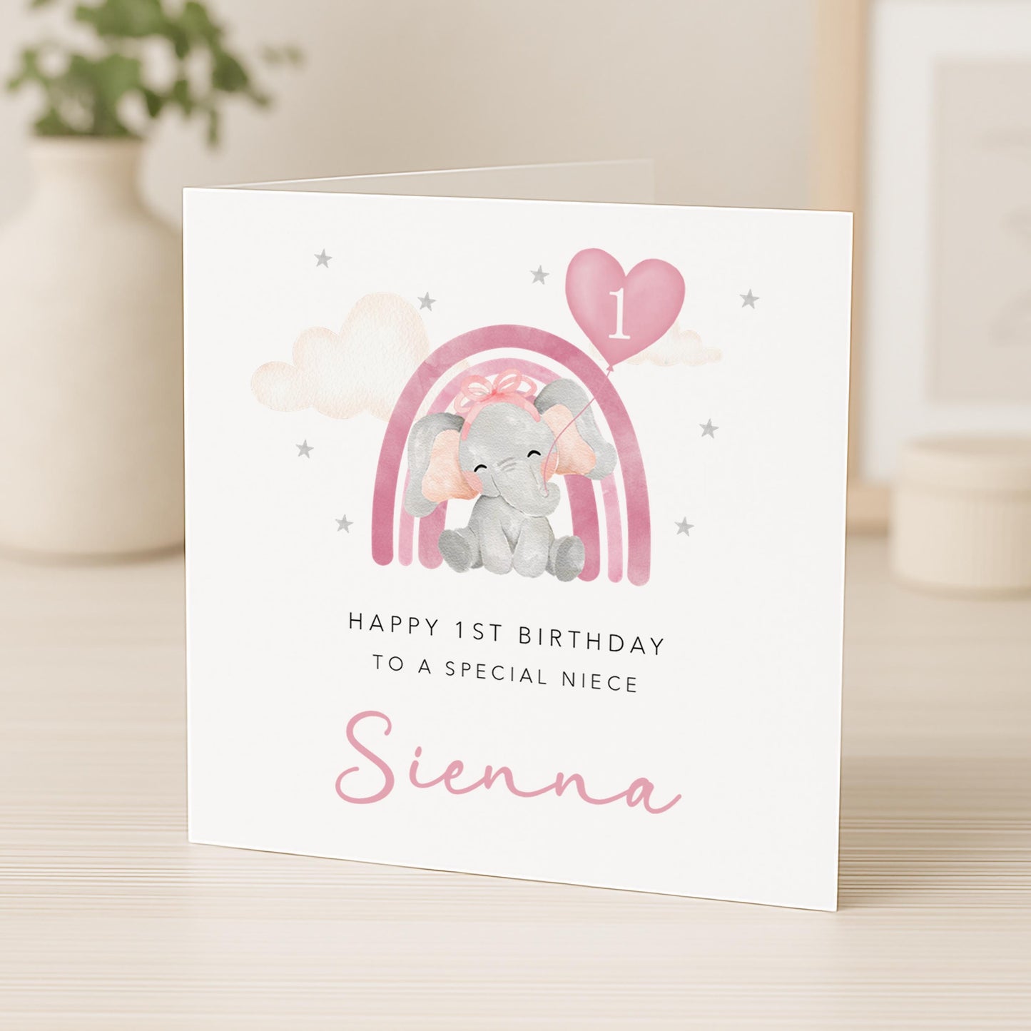 Personalised Pink Elephant Birthday Gift Wrap |  Wrapping Paper  |  WRAP0014