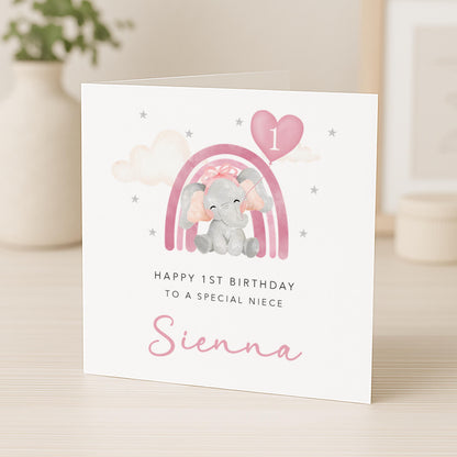 Personalised Pink Elephant Birthday Gift Wrap |  Wrapping Paper  |  WRAP0014