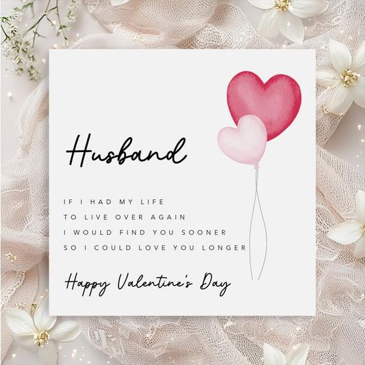 Husband Valentines Card with verse