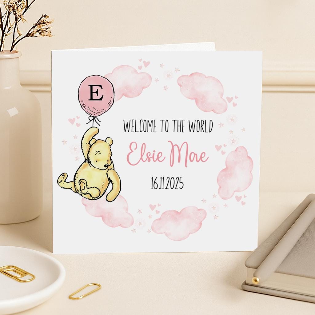 Personalised New Baby Girl Card
