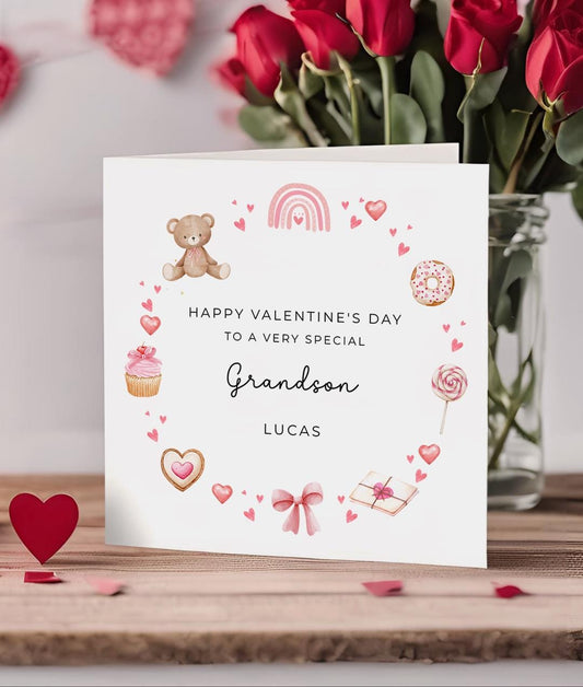 Valentine's Card for Grandson - Personalised