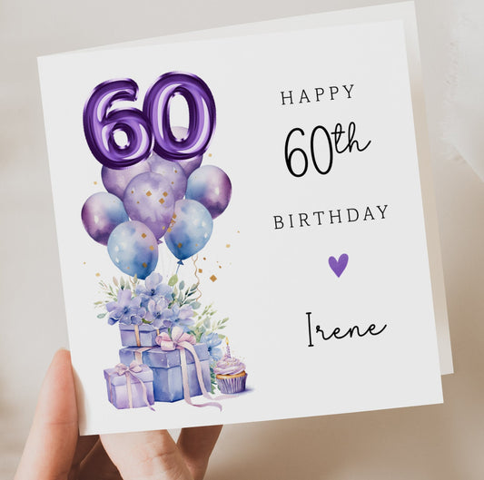 Purple 60th Birthday Card