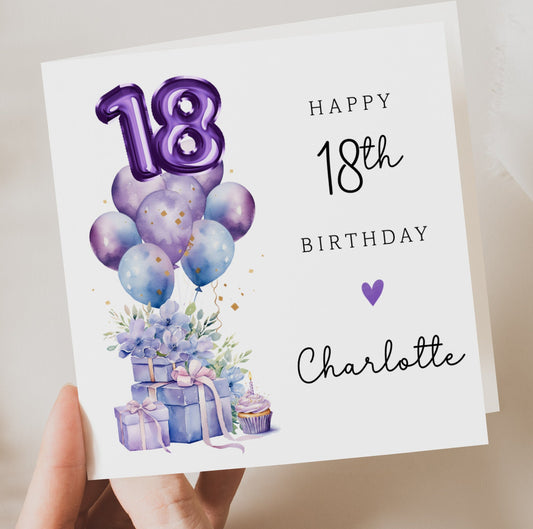 Purple 18th Birthday Card