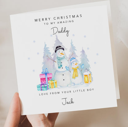 Personalised Daddy Christmas Card - from your little boy