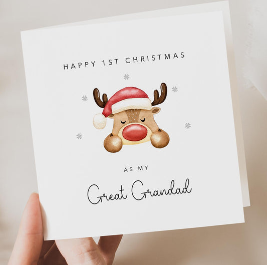 Happy 1st First Christmas as my Great Grandad Card