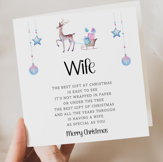 Wife Christmas Card with verse