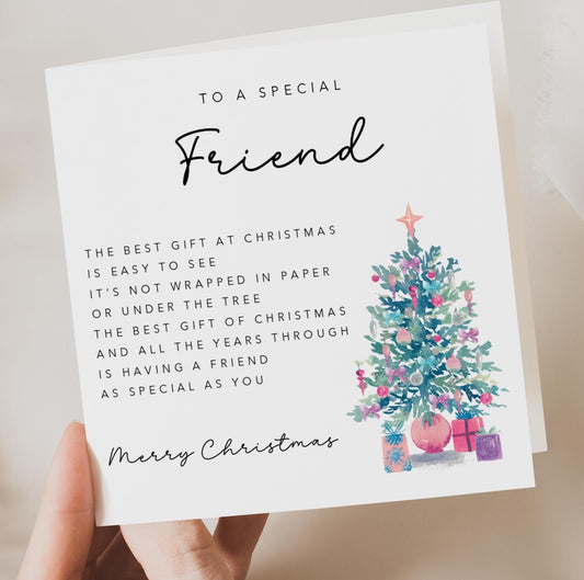 Special Friend Christmas Card with poem and Christmas Tree