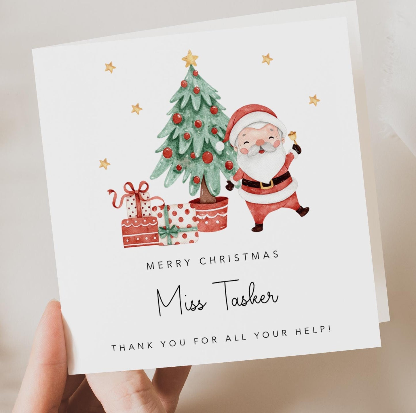 Teacher Christmas Thank You Card