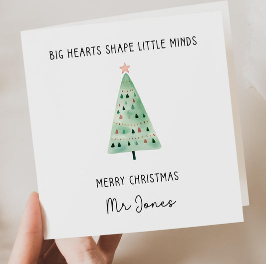 Personalised Teacher Christmas Thank You Card - Christmas Tree