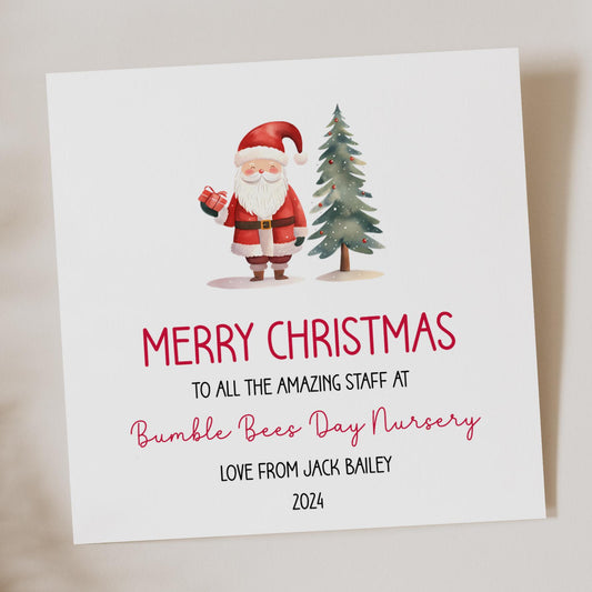 Nursery Christmas Card - To all the amazing staff - Santa