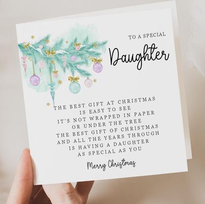 Daughter Christmas Card with verse