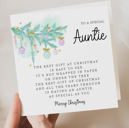 Auntie Christmas Card with Verse