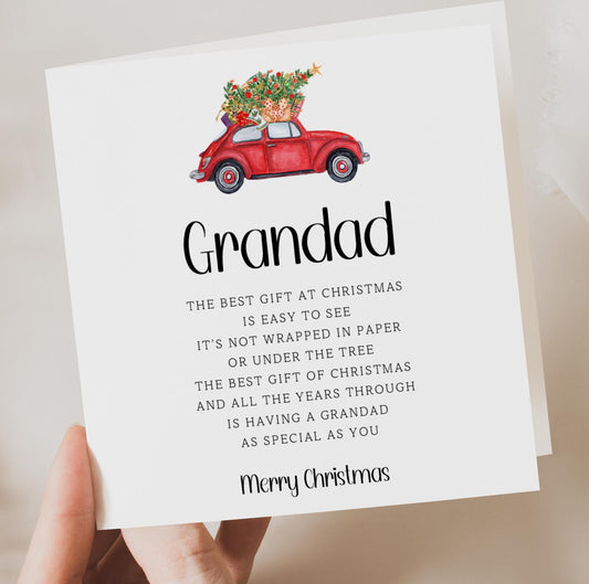 Grandad Christmas Card with verse