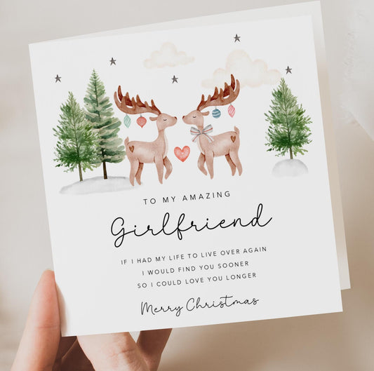 Christmas Card for Girlfriend with Verse