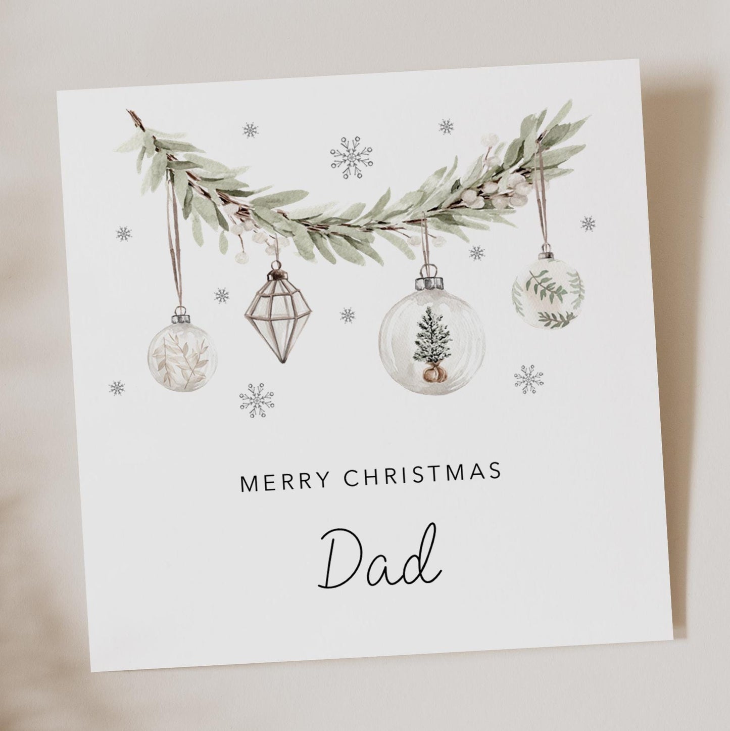 Dad Christmas Card  - Rustic Festive Branch